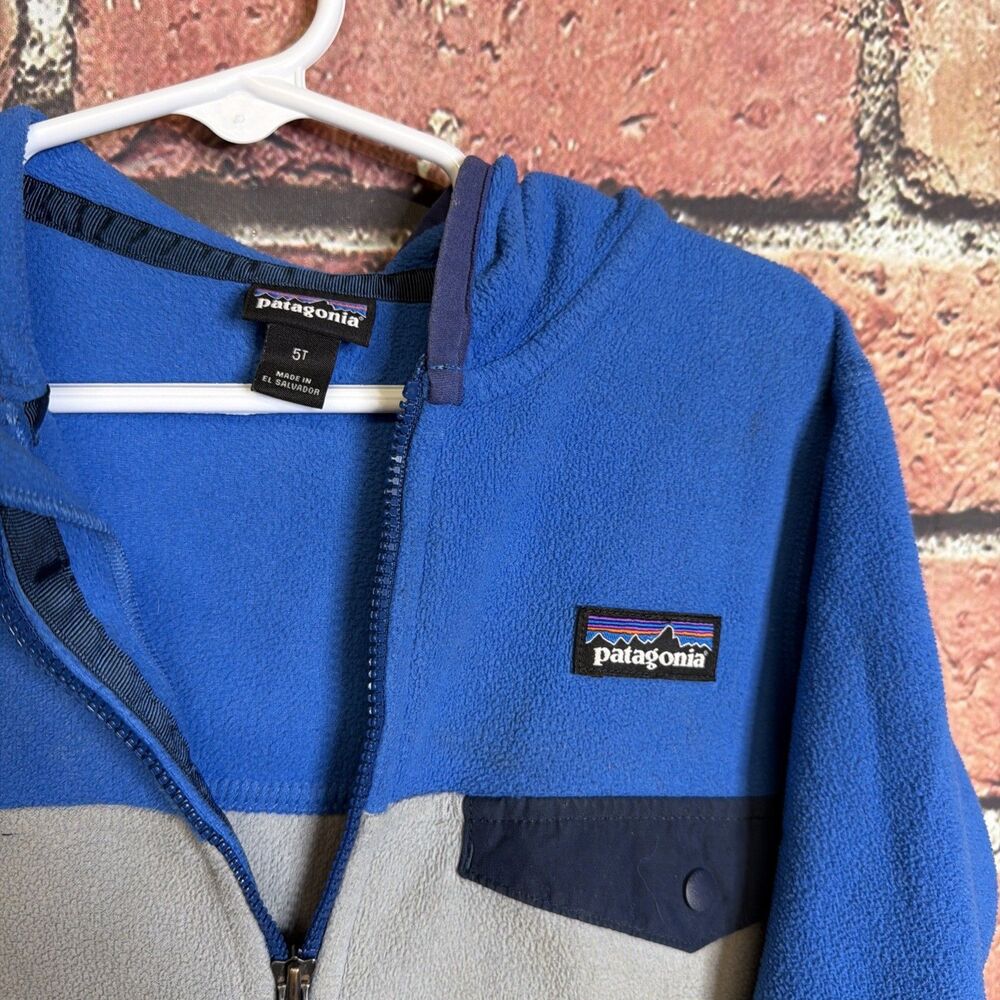 Patagonia Color Block Fleece Micro D Snap-T Jacket Full Zip Boys SZ 5T STY60155 - Picture 2 of 3